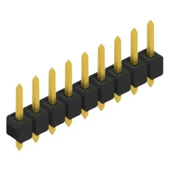 Stiftleiste, 9-polig, RM 2.54 mm, gerade, schwarz, 10053791 Preiswert