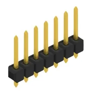 Schneller Versand Stiftleiste, 7-polig, RM 2.54 mm, gerade, schwarz, 10054009