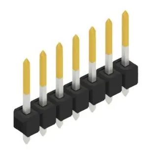 Stiftleiste, 7-polig, RM 2.54 mm, gerade, schwarz, 10054010 Highlight