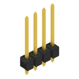 Preisreduziert Stiftleiste, 4-polig, RM 2.54 mm, gerade, schwarz, 10054230