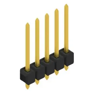 Stiftleiste, 5-polig, RM 2.54 mm, gerade, schwarz, 10054233 Neuheit