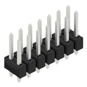 Stiftleiste, 14-polig, RM 2.54 mm, gerade, schwarz, 10054465 Preiswert