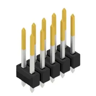 Billig Stiftleiste, 10-polig, RM 2.54 mm, gerade, schwarz, 10054687