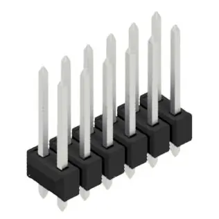 Stiftleiste, 12-polig, RM 2.54 mm, gerade, schwarz, 10054691 Garantierte Lieferung