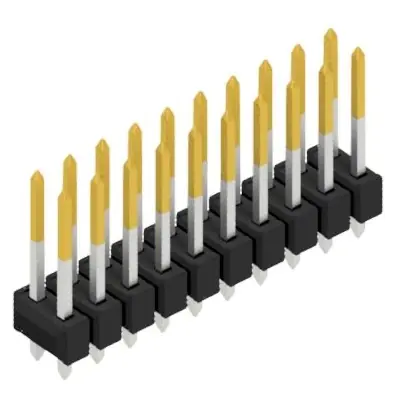 Stiftleiste, 20-polig, RM 2.54 mm, gerade, schwarz, 10054703 Echt