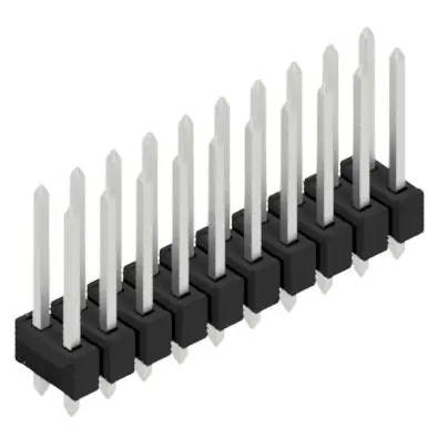 Zertifiziert Stiftleiste, 20-polig, RM 2.54 mm, gerade, schwarz, 10054704