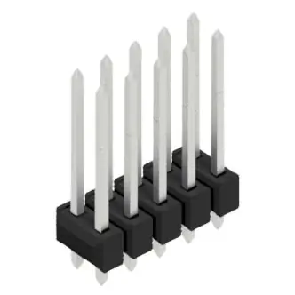 Stiftleiste, 10-polig, RM 2.54 mm, gerade, schwarz, 10054804 Neu Im Sortiment