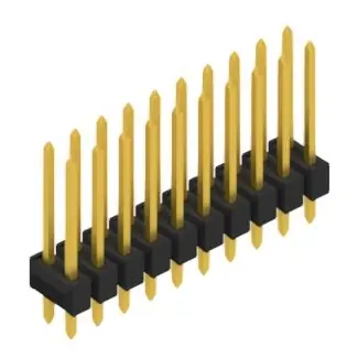 Stiftleiste, 20-polig, RM 2.54 mm, gerade, schwarz, 10055380 Neue Ware