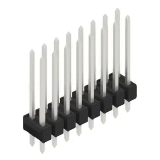 Stiftleiste, 16-polig, RM 2.54 mm, gerade, schwarz, 10055473 Markenprodukt