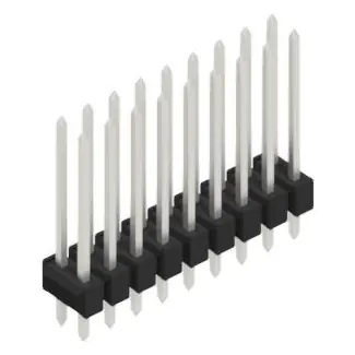Billig Stiftleiste, 18-polig, RM 2.54 mm, gerade, schwarz, 10055477
