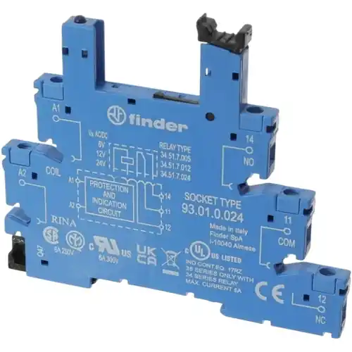 Relaissockel, DIN-Schiene für 34 Relais, 93.01.0.024.0 Versand Am Gleichen Tag