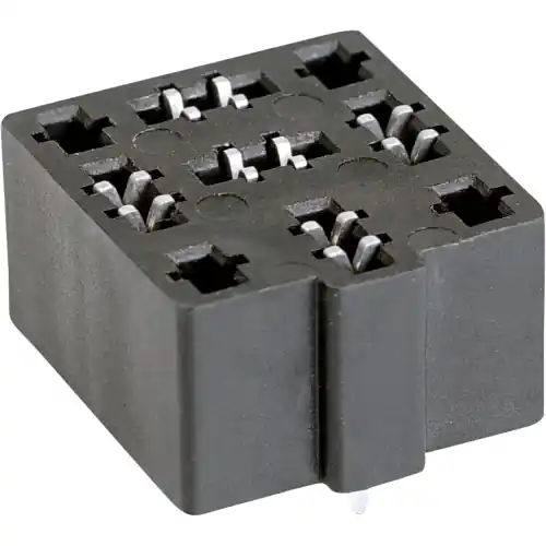 Solange Der Vorrat Reicht Relaissockel, 5-polig, schwarz, PFT-REL-5POL-5X6,3-BLACK