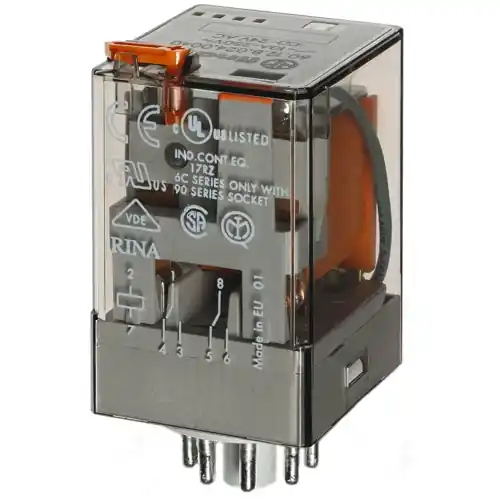 Relais, 2 Wechsler, 230 V (AC), 7.25 kΩ, 10 A, 400 V (AC), monostabil, 60.12.8.230.0040 Highlight