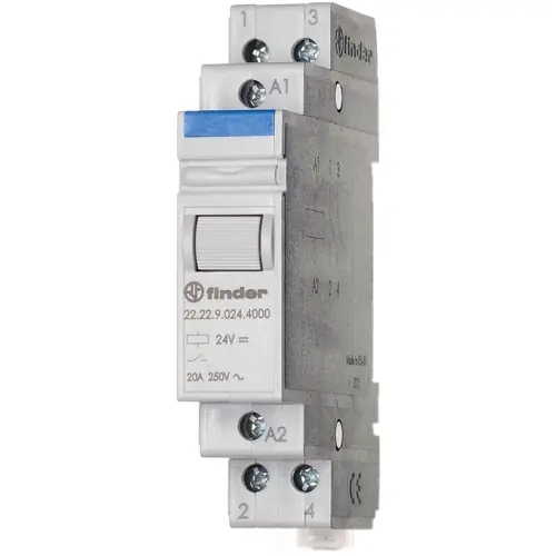 Letzte Chance Relais, 2 Schließer, 24 V (DC), 460 Ω, 20 A, 400 V (AC), monostabil, 22.22.9.024.4000