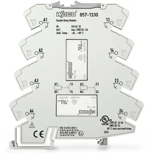 Relais, 1 Schließer, 24 V (DC), 24 V (AC), 4 A, 250 V (AC), 857-1330 Expressversand