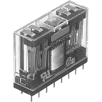 Abverkauf Relais, 4 Wechsler, 5 V (DC), 34.7 Ω, 4 A, 30 V (DC), 250 V (AC), monostabil, NC4DP5J
