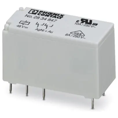 Relais, 2 Wechsler, 48 V (DC), 5520 Ω, 50 mA, 36 V (DC), 30 V (AC), monostabil, 2834847 Knallerangebot