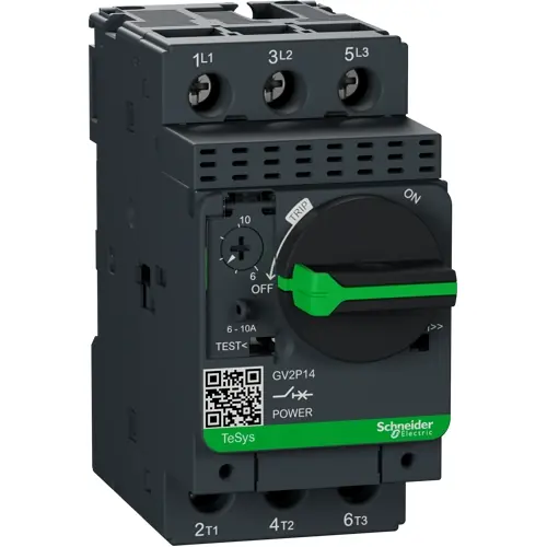 Motorschutzschalter, 3-polig, 6 bis 10 A, 3 kW, 10 A, Schraubanschluss, GV2P14 Kostenloser Rückversand