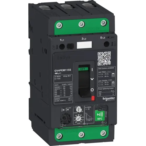 Geprüft Motorschutzschalter, 3-polig, 40 bis 80 A, 37 kW, 80 A, Schraubanschluss, GV4PEM80S