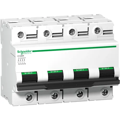 Knallerangebot Leitungsschutzschalter, 4-polig, D Charakteristik, 125 A, 400 V, DIN-Schiene, A9N18525