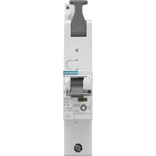 Hauptleitungsschutzschalter, 1-polig, E Charakteristik, 440 V, DIN-Schiene, 5SP3763-2KK01 Sonderaktion
