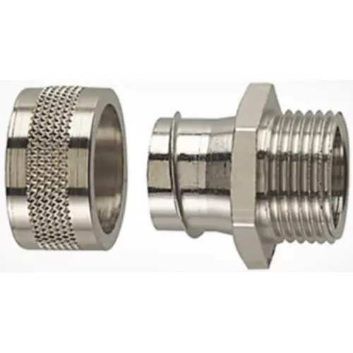 Rabatt Gerade Schlauchverschraubung, M20, 20 mm, Messing, vernickelt, IP54, metall, (L) 26.3 mm, 166-31004