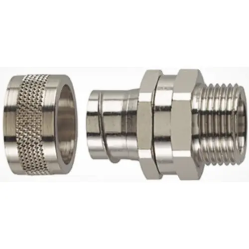 Gerade Schlauchverschraubung, M50, 50 mm, Messing, vernickelt, IP54, metall, (L) 54.2 mm, 166-31108 Aktuell