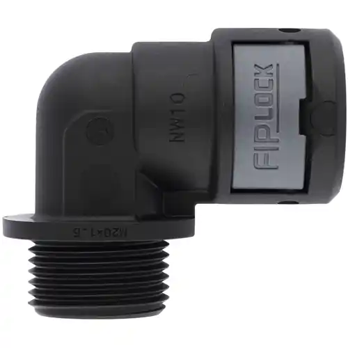 90° Schlauchverschraubung, M20, 17 mm, PA, IP66/IP67/IP68/IP69, schwarz, (L) 48.9 mm, 61804465 Preiswert