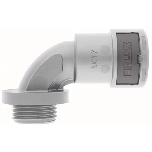 Sale 90° Schlauchverschraubung, NPT 3/8", 10 mm, PA, IP66/IP67/IP68/IP69, grau, (L) 39.6 mm, 61804522