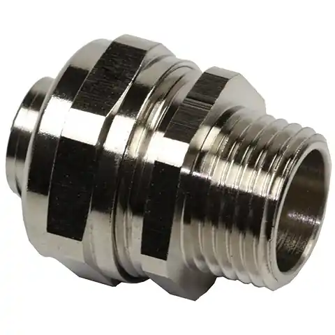 Sonderaktion Gerade Schlauchverschraubung, NPT 1/2", Messing, vernickelt, IP67, metall, (L) 36 mm, 61803833