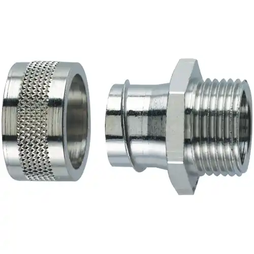 Gerade Schlauchverschraubung, 2-teilig, M32, 32 mm, Messing, vernickelt, IP54, metall, (L) 36.8 mm, 55502041 Direktkauf