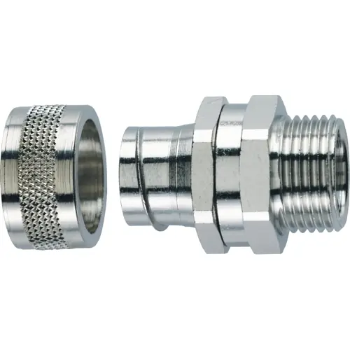 Neu Im Sortiment Gerade Schlauchverschraubung, 2-teilig, M50, 50 mm, Messing, vernickelt, IP54, metall, (L) 54.2 mm, 55502062