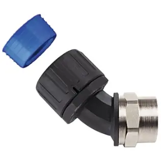 45° Schlauchverschraubung, PG29, 29 mm, PA/Messing, vernickelt/TPE, IP66/IP67/IP68/IP69K, schwarz, (L) 99 mm, 166-24410 Kostenloser Versand