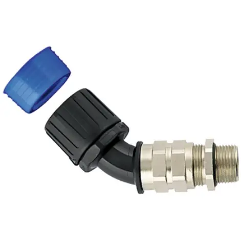 45° Schlauchverschraubung, M25, 23 mm, PA/Messing, vernickelt/TPE, IP66/IP67/IP68/IP69K, schwarz, (L) 114 mm, 166-24505 Nur Für Kurze Zeit