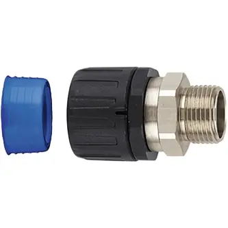 Nur Für Kurze Zeit Schlauchverschraubung, M25, 28 mm, PA/Messing, vernickelt/TPE, IP66/IP67/IP68/IP69K, schwarz, (L) 62 mm, 166-21904