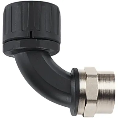 90° Schlauchverschraubung, M25, 23 mm, PA/NPB, IP66, schwarz, (L) 81 mm, 166-22604 Direkt Vom Hersteller