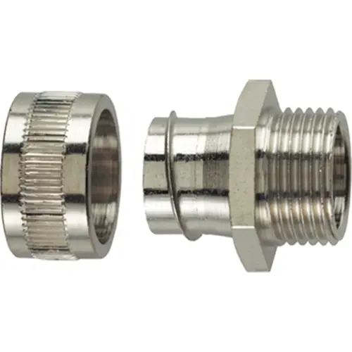 Gerade Schlauchverschraubung, M25, 25 mm, Messing, vernickelt, IP40, silber, (L) 29.5 mm, 166-30305 Expressversand