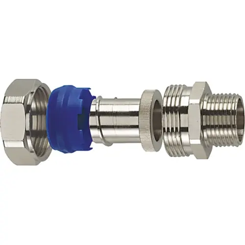 Online Kaufen Gerade Kompressionsverschraubung, M16, 16 mm, Messing, vernickelt, IP65, silber, (L) 33 mm, 166-31402