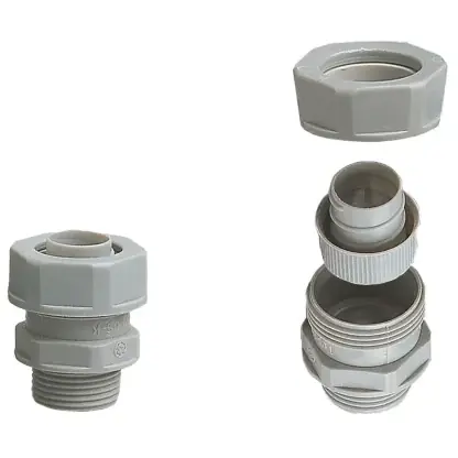 Must-Have Gerade Schlauchverschraubung, PG29, PP, IP54, grau, 90670