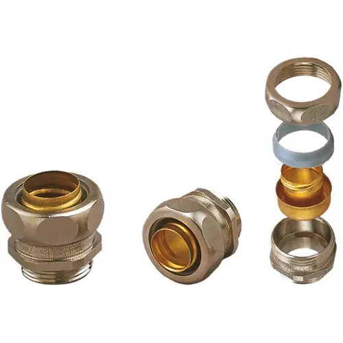 Zertifiziert Gerade Schlauchverschraubung, PG11, Messing, vernickelt, IP40, metall, 98217