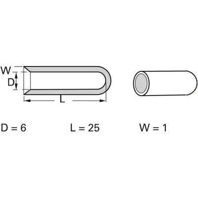 Nur Heute Isolierkappe, Innen Ø 6 mm, L 25 mm, rot, PVC, -35 bis 85 °C, DERAY-IOK 6X25/1,0 ROT, Packung mit 100 Stück