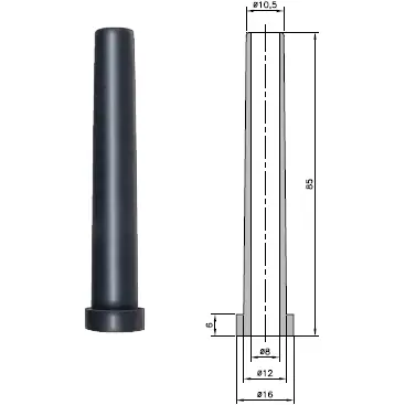 Kabeltülle, Kabel-Ø 8 mm, L 85 mm, TPE, schwarz, 01460190010 Kostenloser Rückversand