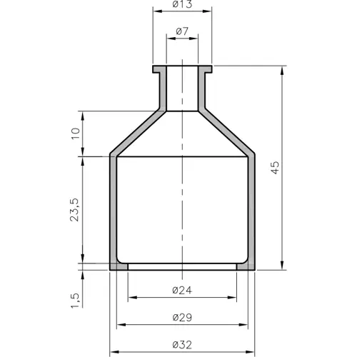 Kabeltülle, Kabel-Ø 7 bis 24 mm, L 45 mm, Neopren, schwarz, 02540073010 Expressversand
