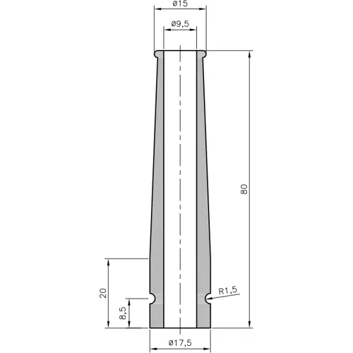 Kracherpreis Kabeltülle, Kabel-Ø 9,5 mm, L 80 mm, Neopren, schwarz, 02530076010