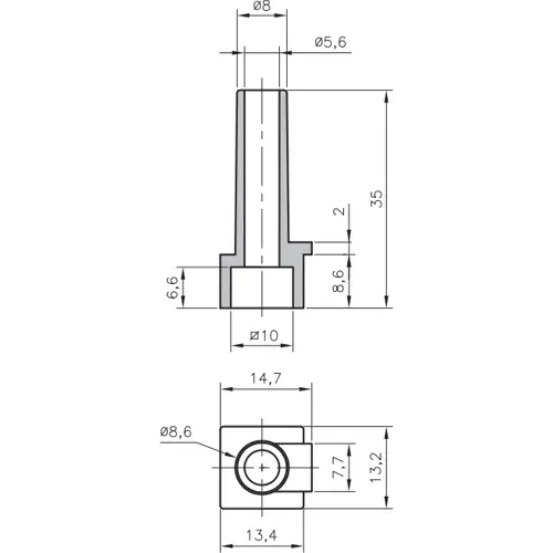 Preisknaller Kabeltülle, Kabel-Ø 8 bis 8,6 mm, L 35 mm, Neopren, schwarz, 02530115010