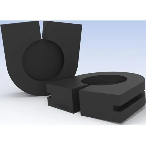 U-Kabeldurchführung, Kabel-Ø 14 mm, TPE, schwarz, 12621PS01 Highlight