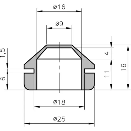 Ausverkauf Durchführungstülle, PCR, schwarz, 02570005010