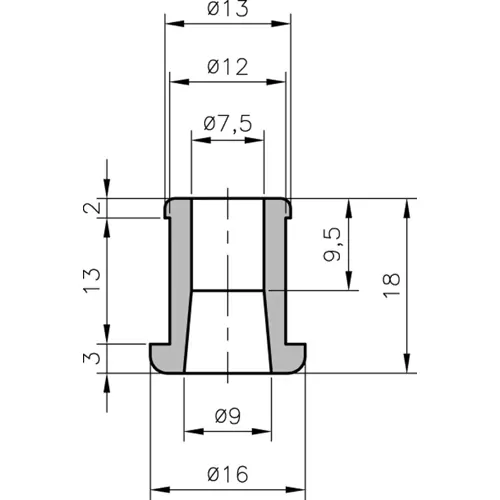 Solange Der Vorrat Reicht Durchführungstülle, Kabel-Ø 7.5 bis 9 mm, PCR, schwarz, 02570019010