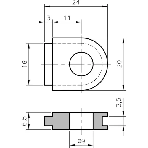 Nur Heute Durchführungstülle, Kabel-Ø 9 mm, PCR, schwarz, 02570020010