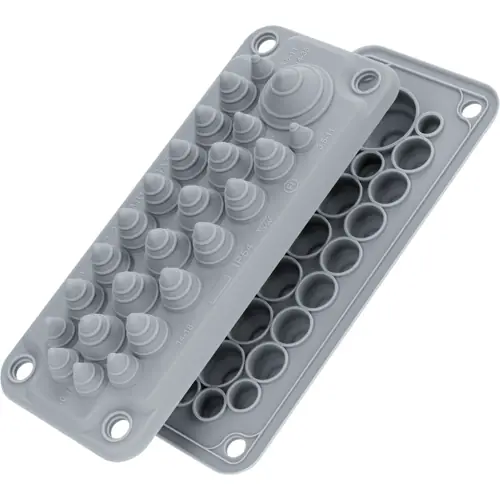 Kabeldurchführungsplatte, Kabel-Ø 3 bis 35 mm, TPE, grau, 18695PS117035 Top-Angebot